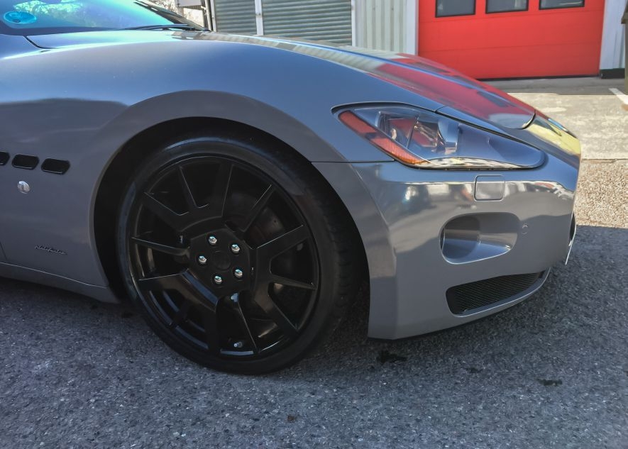 Maserati GranTurismo car vinyl wrapped in khaki green