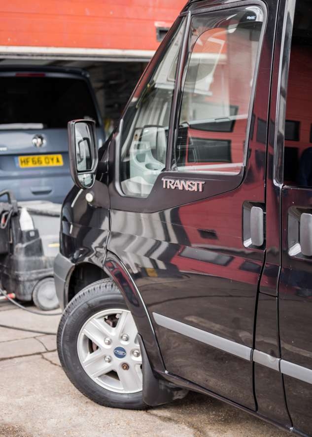 Ford Transit van with poor/bad/dull paintwork before polishing