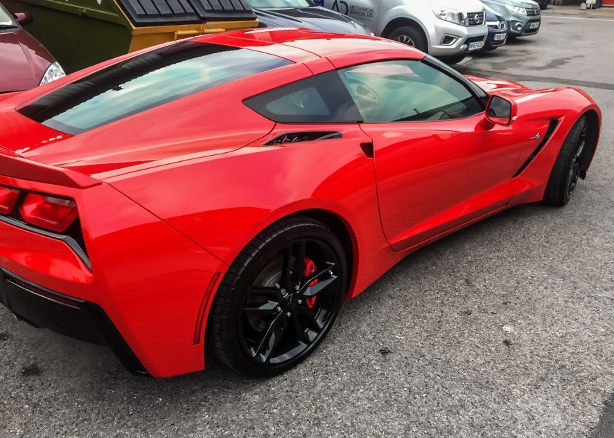 Chevrolet Corvette car with paint protection film applied