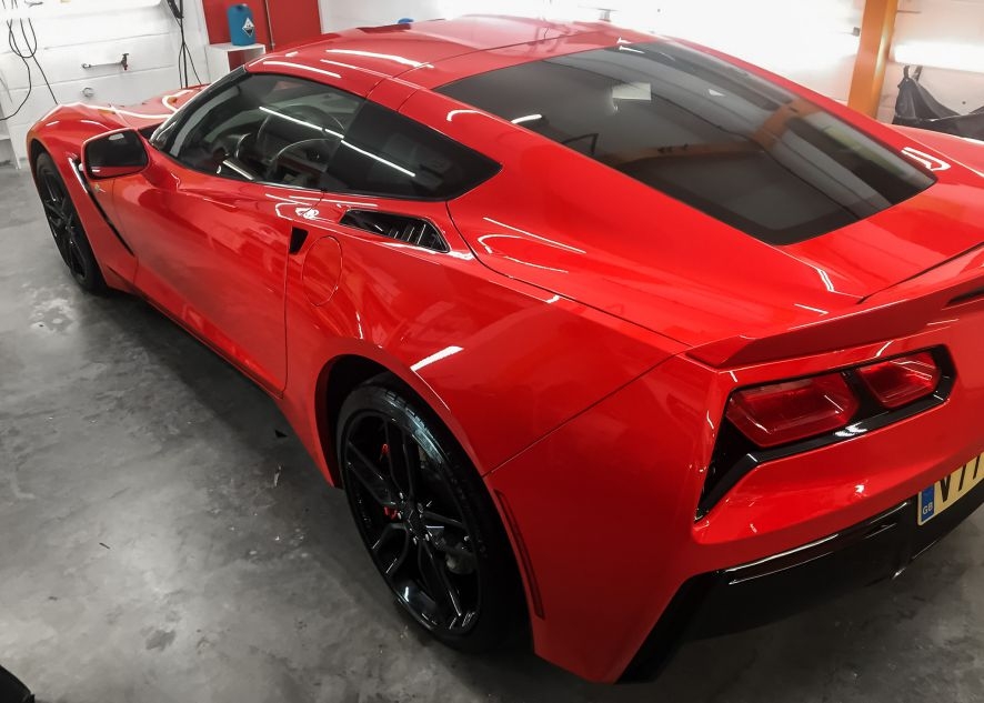 Chevrolet Corvette car with paint protection film applied
