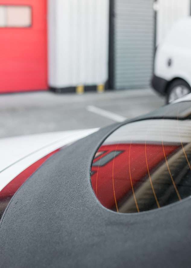 Close shot of professionally done window tint on Bentley Continental GT car