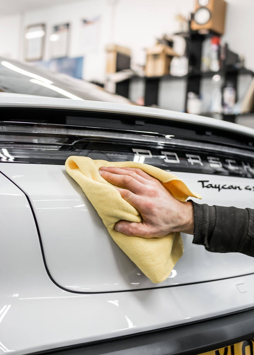 Car going through the automotive detailing service