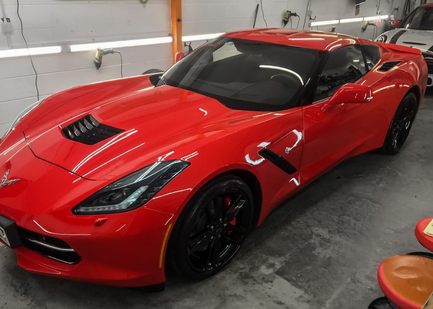 Chevrolet Corvette car with paint protection film applied