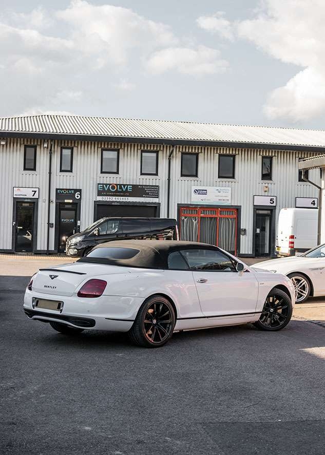 Bentley Continental GT car with tinted windows from back