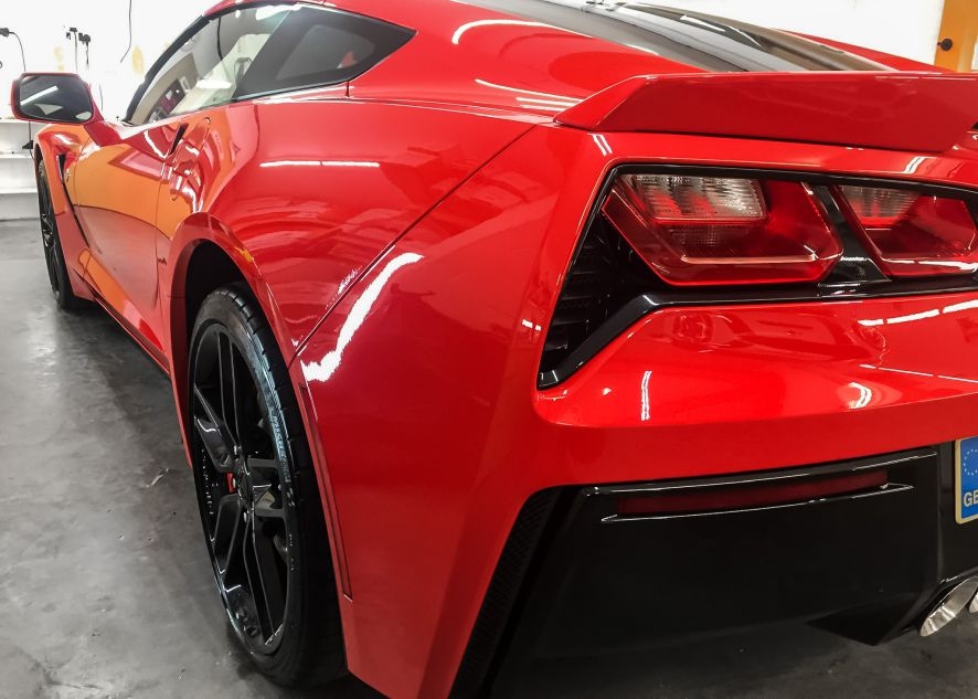 Chevrolet Corvette car with paint protection film applied