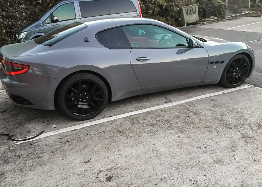 Maserati GranTurismo car vinyl wrapped in khaki green