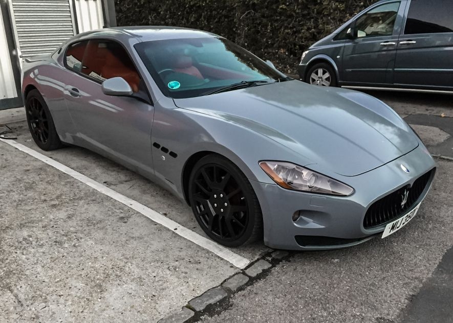 Maserati GranTurismo car vinyl wrapped in khaki green
